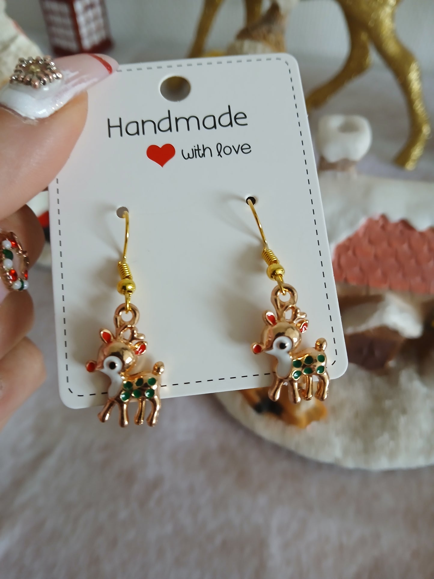 Boucles d'oreille - Rennes de Noel