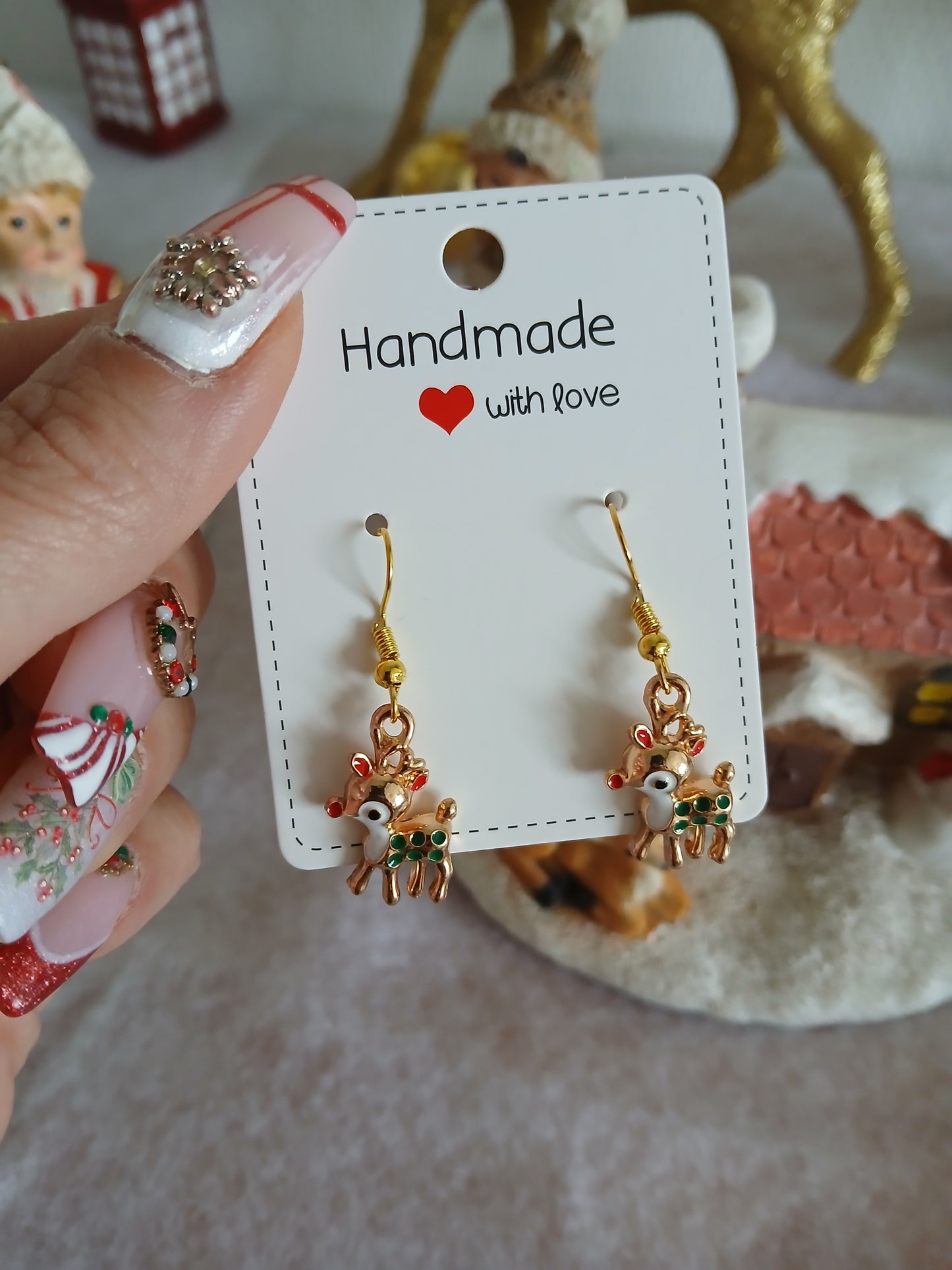 Boucles d'oreille - Rennes de Noel