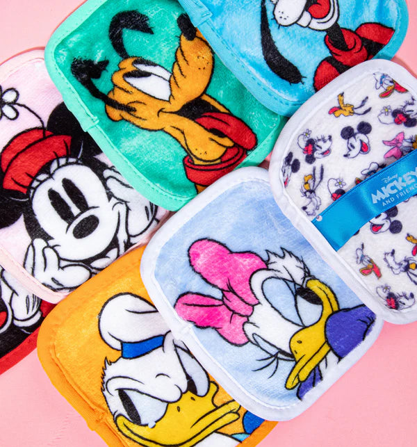 Coffret Mickey & ses amies Disney – 7 Lingettes Démaquillantes Réutilisables + Filet de Lavage / MakeUp Eraser