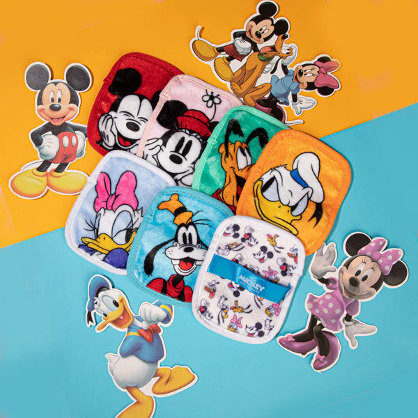 Coffret Mickey & ses amies Disney – 7 Lingettes Démaquillantes Réutilisables + Filet de Lavage / MakeUp Eraser
