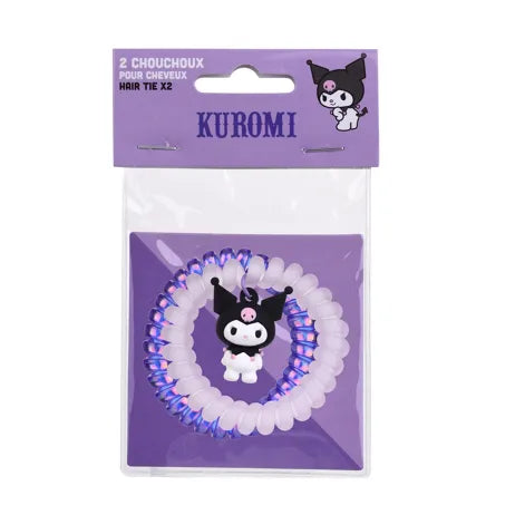Set de 2 élastiques spiral pour cheveux Kuromi