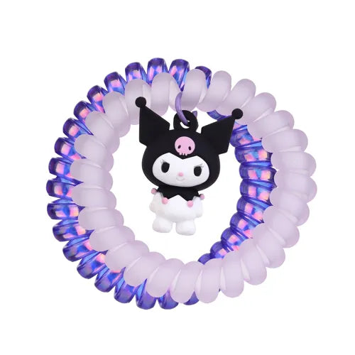 Set de 2 élastiques spiral pour cheveux Kuromi