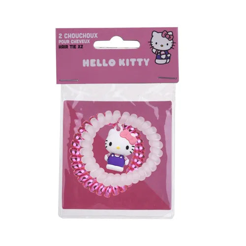 Set de 2 élastiques spiral pour cheveux Hello Kitty