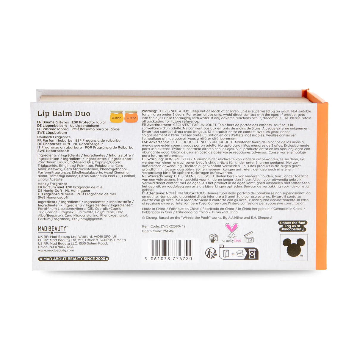 Coffret Duo Baumes a lèvres- - Winnie - Rhubarbe et Miel