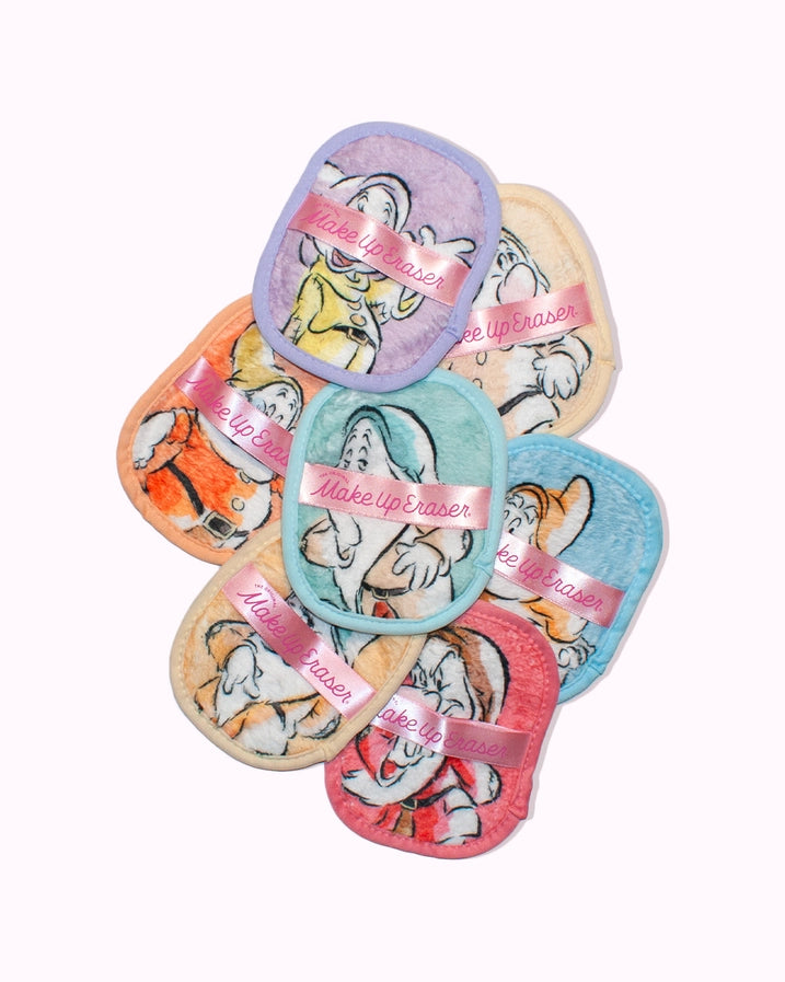 Coffret Blanche neige et les Sept Nains Disney – 7 Lingettes Démaquillantes Réutilisables + Filet de Lavage / MakeUp Eraser