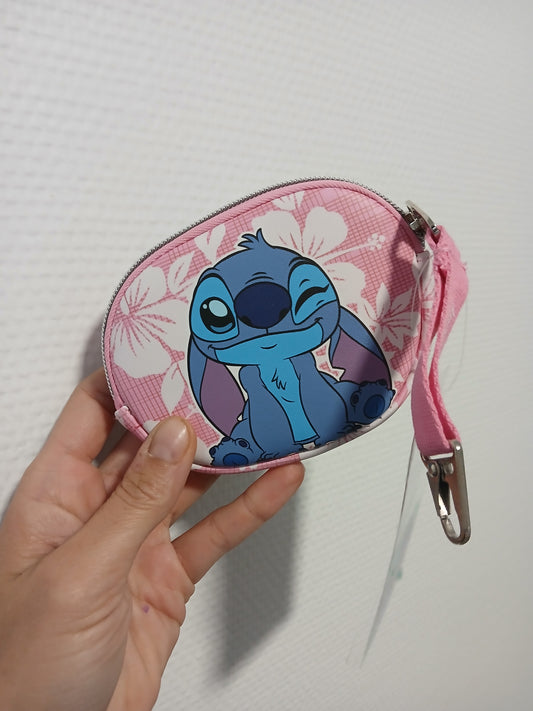 Porte monnaie Stitch rose