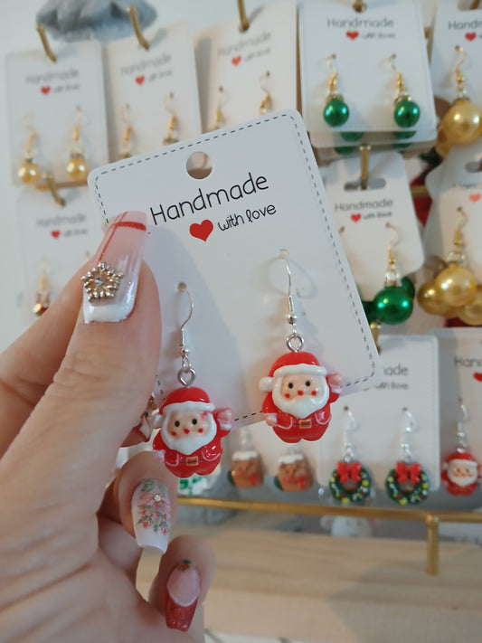 Boucles d’Oreilles Père Noel – Fait Main